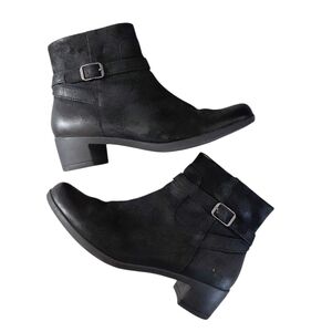 Dansko Cagney Black Burnished Leather Ankle Boots Size 10 Black Booties EU 40